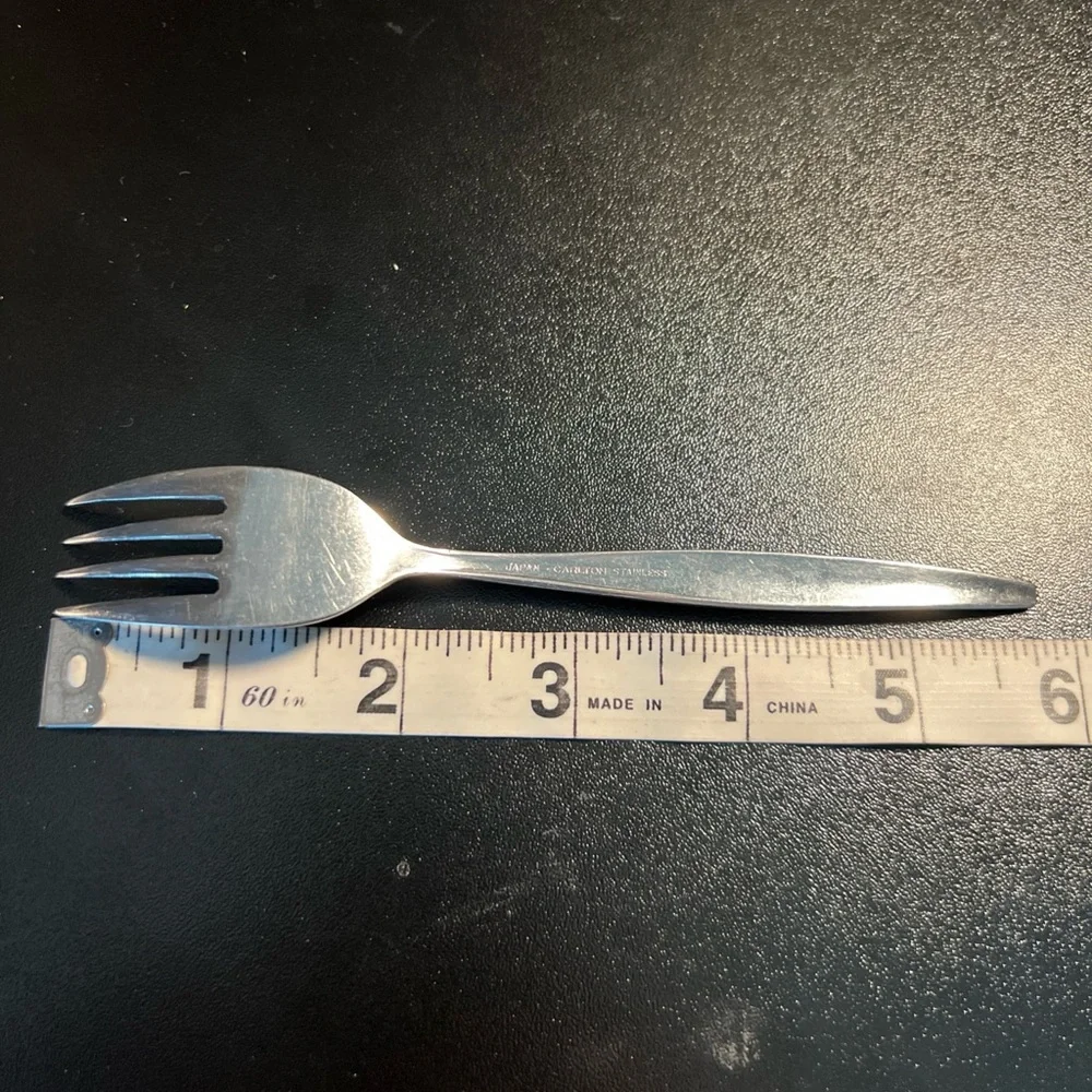VINTAGE Carlton Stainless Flatware 3 salad forks‎ Woodcrest nice Japan